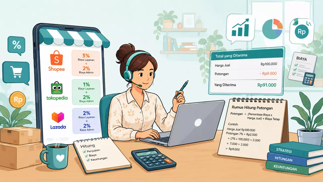 Berapa Sebenarnya Potongan Marketplace & Cara Mengiranya